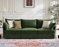 ABCASA 102.6" Modular Sectional Sofa, Oversized 3-Seater Green Couch with Removable Chenille Fabric Cover, Deep Seat & High Backrest for Living Room, Office & Apartment