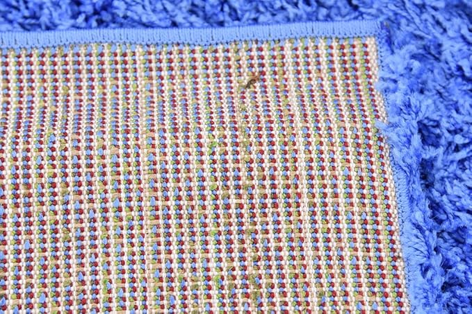 Unique Loom Solid Shag Collection Area Rug (6' 1" x 9' Rectangle, Periwinkle Blue)