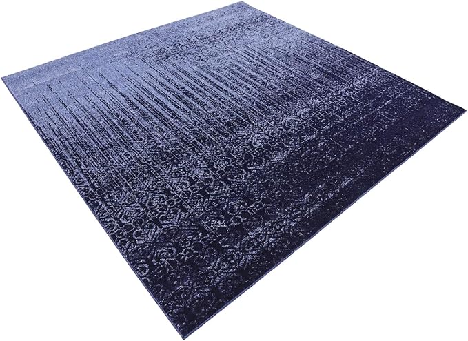 Unique Loom Del Mar Collection Area Rug - Jennifer (6' 1" Square, Blue/ Navy Blue)