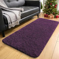 OLANLY 2x4 Machine Washable Runner Rugs for Hallway, Soft Fluffy Shaggy Bedside Rugs for Bedroom, Living Room, Indoor Floor Carpet for Kids Girls and Boys, Home Decor Aesthetic, Dark Purple