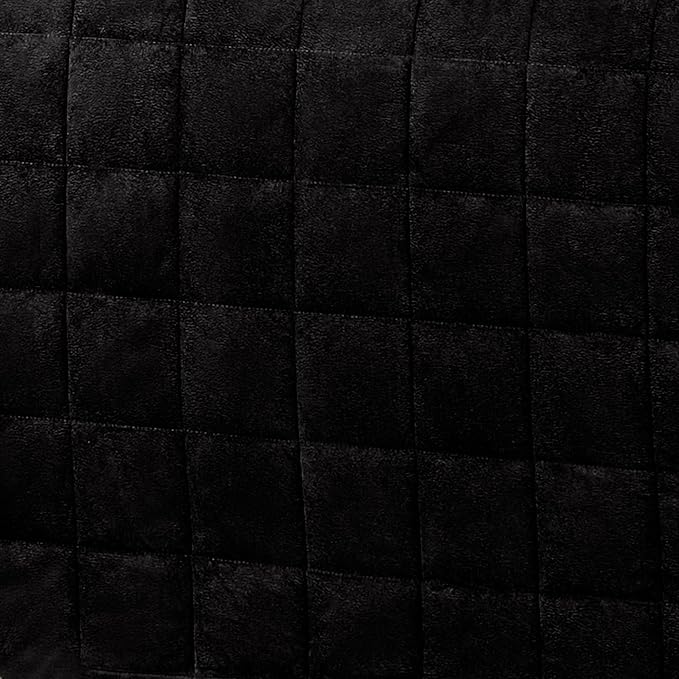 Camden Luxury Bedding | Neutral Onyx Black Color | Fitted Hollywood Daybed Bedding | Faux Suede Box Quilted Design | 5 Piece Set Includes Hollywood Cover, 2 Bolster Shams, and 2 Bolster Pillows