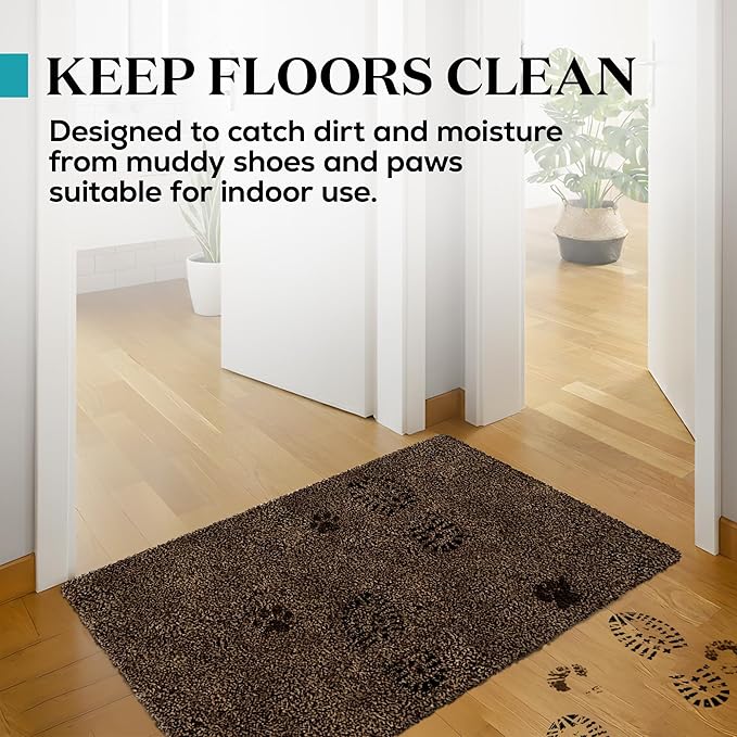 Premium Microfiber Indoor Door Mat – 32"x48" Washable Entry Mat, Non-Slip, Waterproof Backing, Super Absorbent, Low Profile Entryway Doormat for Indoor Entrance