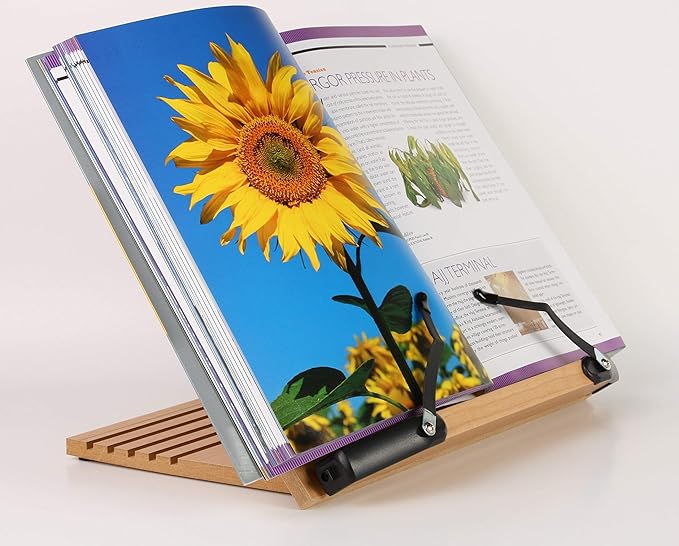 A+ Book Stand BS1500 11.8x8.5 Portable Adjustable Foldable Bookstand Holder for Reading Hands Free Large Thick Heavy Textbooks Cookbooks Tablets