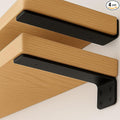 Floating Shelf Bracket 12 Inch of 6 Pack Heavy Duty Shelf Brackets Brackets for Shelves Black Coated Metal L Bracket Wall Shelf Support DIY Brackets with 1/5 Inch Thick and 160 LBS Load Capacity