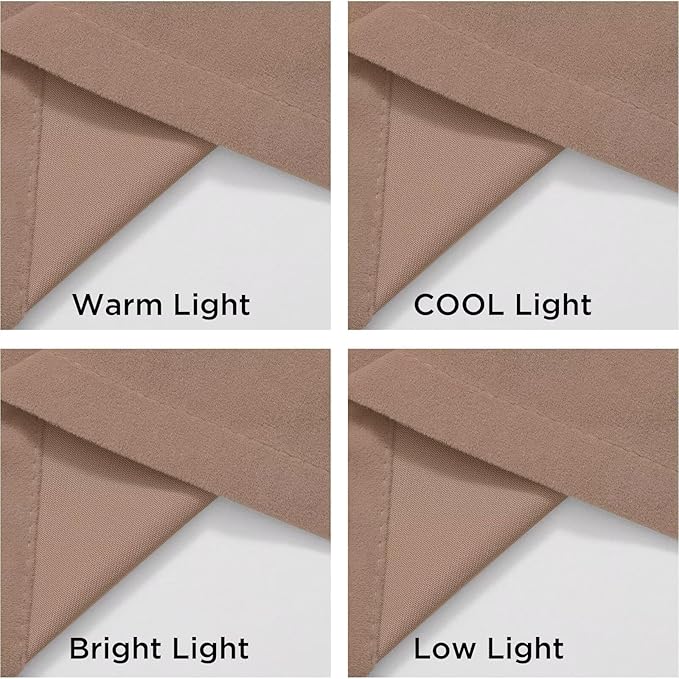 Joydeco Velvet Curtains Rose Beige Blackout Curtains Thermal Insulated 72 inches Long Window Curtains Super Soft Room Darkening Drapes for Bedroom Living Room Elegant Rod Pocket 2 Panels Rose Beige