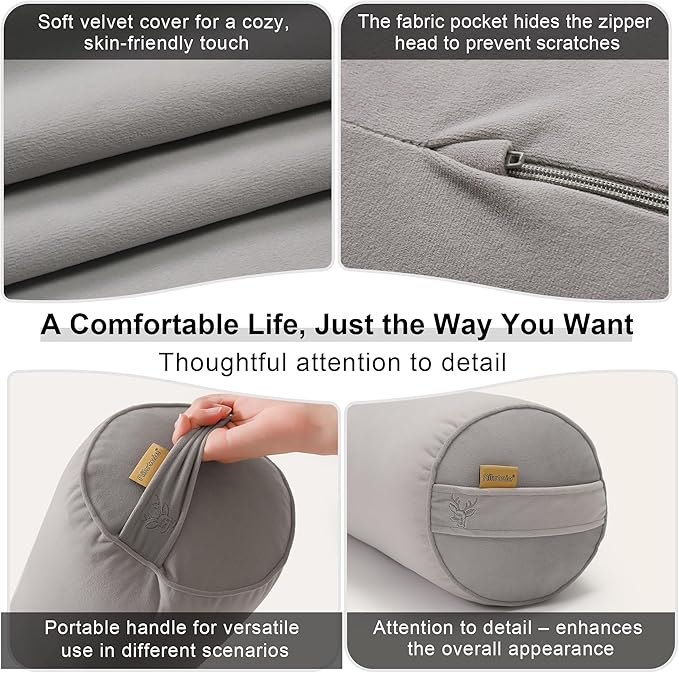 Cuddle Pillow – Body Pillow for Adults, Long Bolster Pillow for Bed, Soft & Supportive for Restful Sleep,47.24 x 7.87 Inches,Zinc Gray