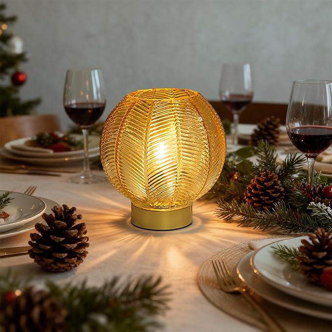 Battery Operated Lamp with Timer, Table Lamp Small Cordless Lamp Battery Powered, Decorative Table Lamps for Living Room Bedside Kitchen Bath Room-Gold