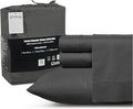 Organic Cotton Sheets Queen Sheet Set Deep Pocket,100% Cotton Bed Sheets Queen Size Set, No Pill Soft & Comfy Naturally Cool Breathable Elasticated Sheet & Pillowcase Sets- Charcoal