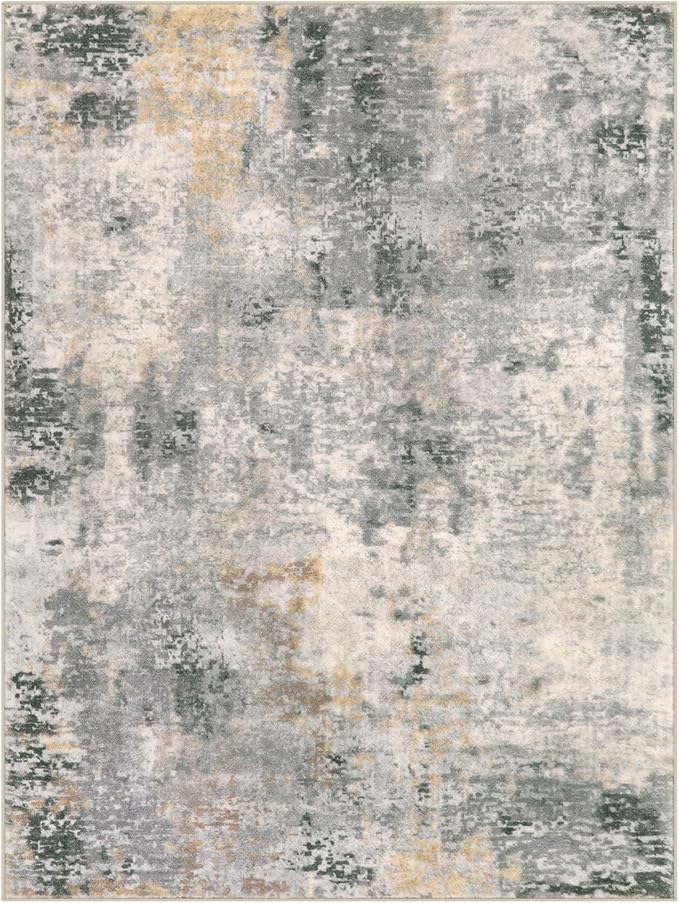 Lahome Modern Abstract 9x12 Area Rugs for Living Room, Washable Living Room Rug for Bedroom Low Pile Non Slip, Grey Soft Indoor Accent Carpet for Dining Room Table Apartment