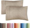 Queen Pillow Cases Set of 2 - Ultra Soft Hotel Quality Pillowcase Covers - Comfy, Cozy & Wrinkle Free - Shrinkage & Fade Resistant - Machine Washable Pillow Protectors - 2 Piece Set - Heathered Beige