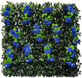 GLANT Expandable Fence Privacy Screen for Balcony Patio Outdoor,Decorative Faux Ivy Fencing Panel,Artificial Hedges (Single Sided Leaves) (1, Branches -Blue Rose)