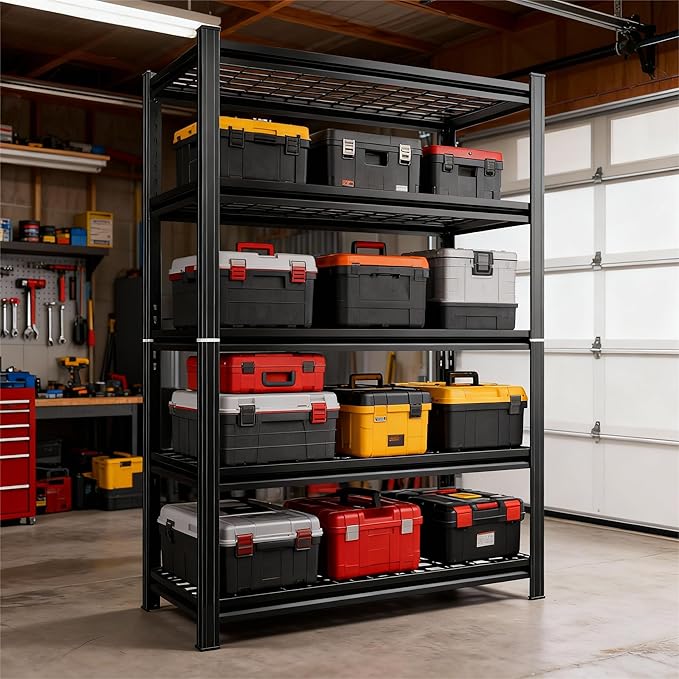 72''H Wire Shelving Unit, 3020 Lbs Heavy-Duty Garage Storage Shelves, 5-Tier Adjustable Reinforced Shelves for Laundry Rooms, Basements, Kitchens&Outdoor (36''W*16''D*72''H, 5-TIER-wire shelving)