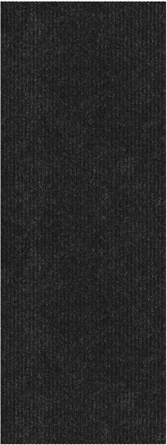 Ottomanson 2'7" x 19' Hallway Runner with Scraper Pile - Extra Durable Non-Slip Rug Mat for Indoor & Outdoor Use - Ideal for Kitchen, Entryway & Garage - High-Traffic Carpet, Black