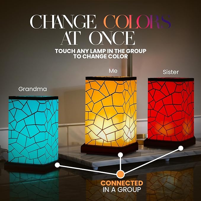Friendship Lamp® by Filimin Classic - Best Friend Lamps Wi-Fi Touch Lamp LED Light for Long-Distance, Connection, Relationship, Friendship, Gifts, Love, 200+ Colors, App Setup - Set of 6