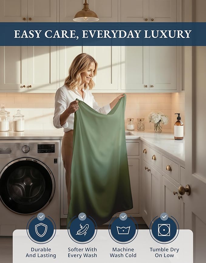 1000 Thread Count 100% Egyptian Cotton King Size Sheets – Silky Sateen Weave, Naturally Cooling & Durable, Ultra-Soft Luxury You Can Feel, Hotel Comfort, 15" Deep Pocket King Sheet Set – Iceberg Green