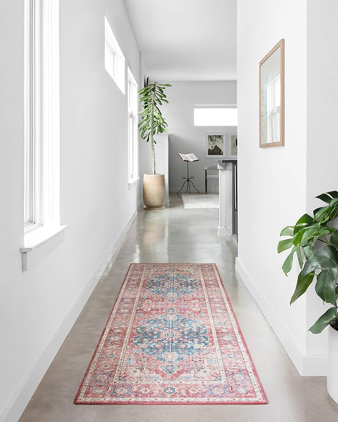 Loloi Skye Collection SKY-05 Brick/Ocean 2'-0" x 5'-0" Accent Rug