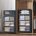 Extra Large Stackable Storage Bins with Lids & Wheels, Foldable Plastic Storage Bins (Dark, 440QT-55QT/30GAL*8Pack)