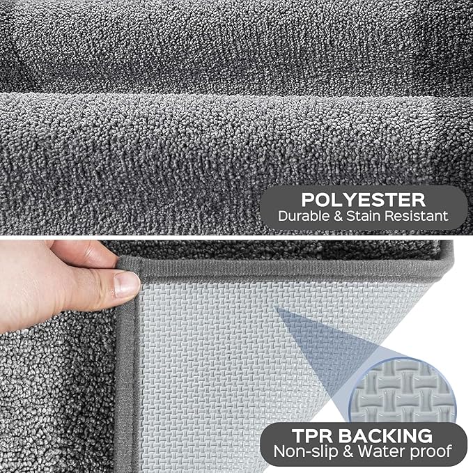 Washable Area Rug 34" x 60", Non Slip Kitchen Rug for Floor, Absorbent Entrance Runner Rug for Bedroom, Living Room, (Roll Packing)