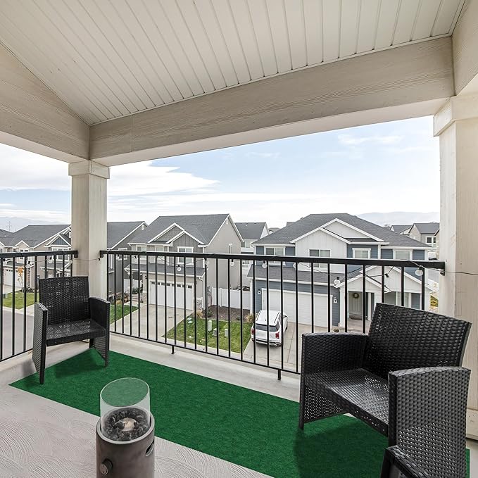 Ottomanson 2'7" x 13' Hallway Runner with Scraper Pile - Extra Durable Non-Slip Rug Mat for Indoor & Outdoor Use - Ideal for Kitchen, Entryway & Garage - High-Traffic Carpet, Green