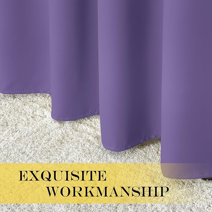 NICETOWN Room Darkening Curtain for Living Room - Energy Saving Thermal Insulated Grommet Room Darkening Curtain/Drape for Bedroom (1 Panel, 46 by 72, Lilac Purple)