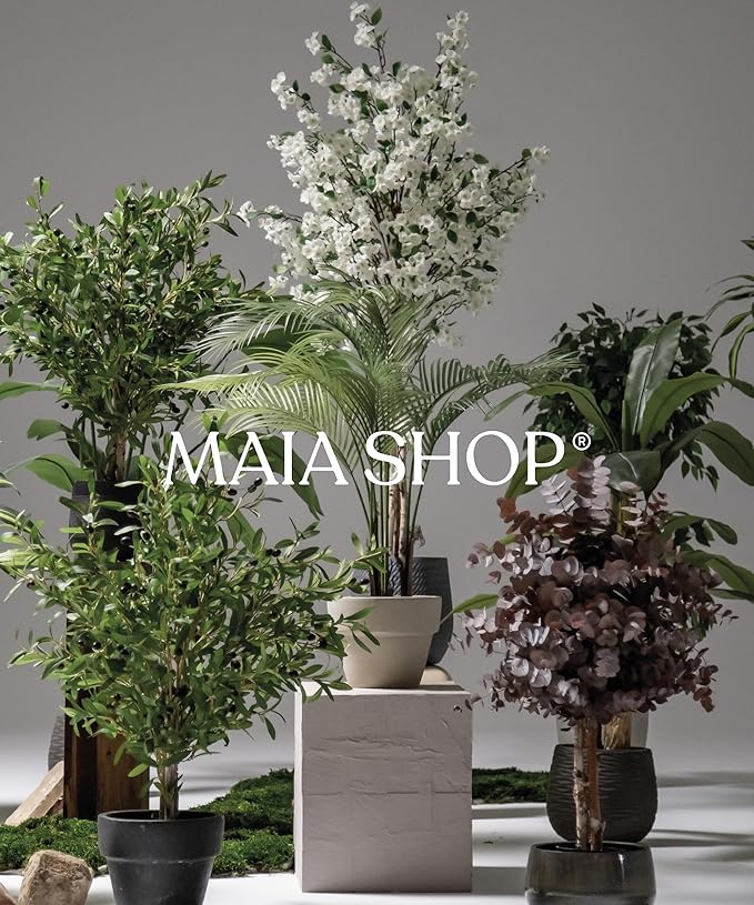 Maia Shop Decorative Artificial Plants - Artificial Ficus Tree 6.5ft Natural Trunks, Big Artificial Plant, Home Decor, Artificial Tree