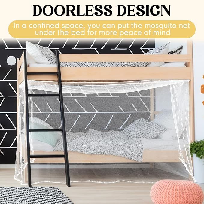 4 Corners Mosquito Net for Mosquiteros para Camas Bed Canopies Netting Bed Drapes Rectangular Mosquito Mesh for Camping Home Outdoor Travel(White A,L75 X W35.5 X H59 Inch,No-Opening)