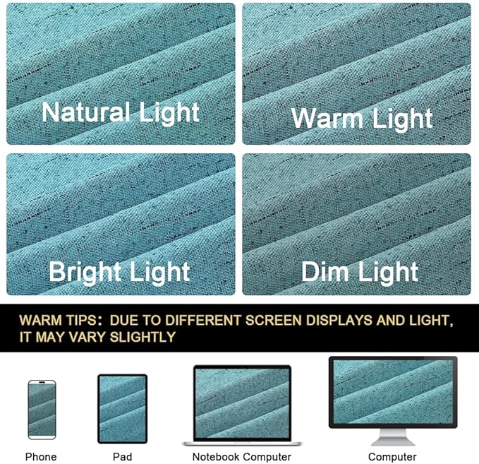 PrinceDeco 100% Blackout Curtains 108 Inches Long Thermal Insulated Textured Blackout Curtains 2 Panels Set Grommet Room Darkening Textured Curtains for Bedroom Living Room(52x108 inch,Teal Blue)