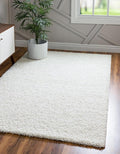 Unique Loom Solid Shag Collection Area Rug (10' x 13' 11" Rectangle, Snow White)