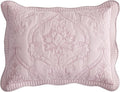 CHIXIN Microfiber King Pillow Shams Set of 2 - Quilted Decorative Pillow Covers - Pale Rose - Size (20" x 36")