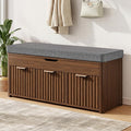 Shoe Bench with Storage - Lift Top Entryway Bench with Hidden Storage, Shoe Rack with Adjustable Shelves and Cushioned Seat, Wooden End of Bed Bench for Bedroom, Living Room and Hallway,Walnut