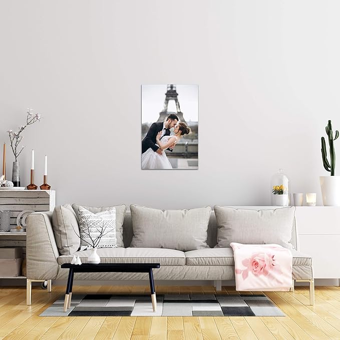 TreeDeal Custom Prints with Your Lover Photos on Canvas for Wedding, Family, Party - Personalized Canvas Pictures for Wall to Print Framed (16" x 24")