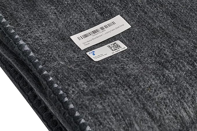QISU Alpaca Wool Blanket Throw | Large, Beautiful, Warm, Solid | 85 x 65 inches | Ultra-Soft, Hypoallergenic and Breathable | Non-Itchy or Scratchy Fabric (Dark Grey Solid)