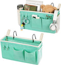Loghot Bedside Caddy/Bedside Storage Bag Hanging Organizer for Bunk and Hospital Beds,Dorm Rooms Bed Rails,Can be Placed Glasses,Books,Mobile Phones,Keys (2pc Green)