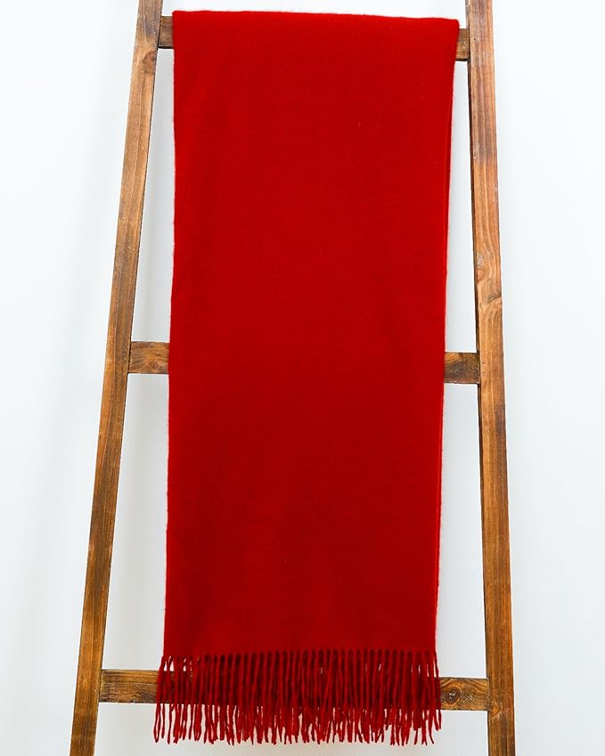 Alashan Cashmere Blend Ripple Finish Woven Throw - Cashmere Throw Blanket - Claret