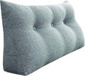 homecozy Wedge Headboard Pillow Dorm Room Reading Pillow Back Support for Sitting Up in Bed Bolster Lumbar Cushion Body Positioning Bedrest Cotton Linen 39in Gray Twin