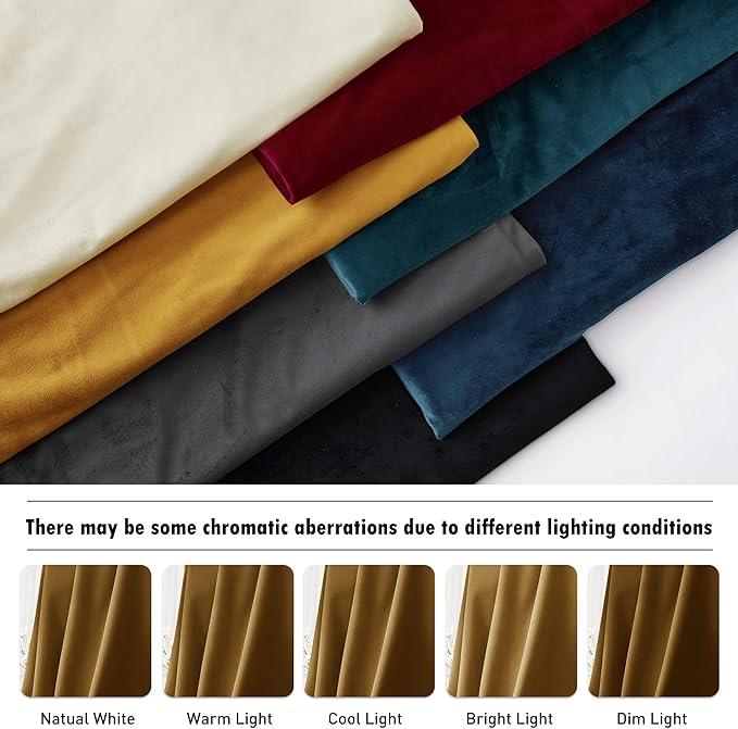 RYB HOME Velvet Room Divider Curtains for Space Separation, Noise Reduce Barrier for Nursery, Large Window Curtains for Sliding Glass Door, Gold Brown, W 62 x L 84, 2 Panels Set