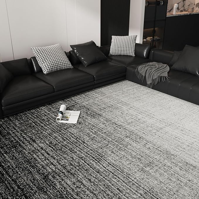 Area Rugs 6x9, Machine Washable Rugs for Living Room Floor Non Silp Vintage Rug Black Carpet for Living Room Dinning Room Bedroom Rug Under Bed Home | Black White