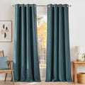 NICETOWN Faux Linen Greyish Green Blackout Curtains 84 inches Long for Living Room - Privacy Panels for Bedroom, Modern Farmhouse Style Easy Care Grommet Top, 2 Panels, W52 by L84