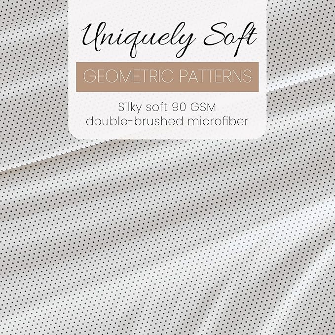 Linen Market Double-Brushed Patterned Microfiber Twin Sheet Set 3 Piece – Oeko-TEX Certified Ultra Soft & Wrinkle-Free - 16" Deep Pocket Sheets - Easy Care Twin Size - Stippled Gray
