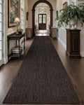Color&Geometry Door Mat 2'4"x10' Runner Rug with Rubber Backing, Non Slip Washable Hallway Rug, Carpet Runners for Hallway Living Room Bedroom, Brown (Rolled-up NO Creases)