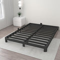 ITIMIDI 4 Inch Full Bed Frame, Platform Bed Frames with Metal Gaskets, No Box Spring Needed, Heavy Duty Steel Slat Support, Anti-Slip Mattress Stopper, Round Corner Leg, Easy Assembly, Black