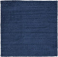 Unique Loom Solid Shag Collection Area Rug (8' 2" Square, Sapphire Blue/ Navy Blue)