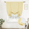 DriftAway Double Layer Linen Blackout Tie Up Curtains Thermal Insulated Fully Lined Balloon Roman Shade Bathroom Window Adjustable Rod Pocket for Small Window 39 Inch by 55 Inch Yellow