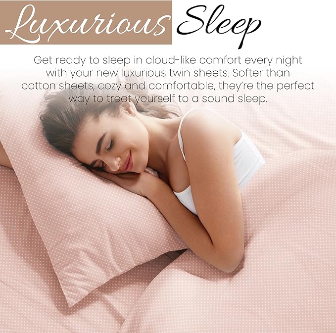 Linen Market 3 Piece Twin Bedding Sheet Set (Pink Hearts) - Sleep Better Than Ever with These Ultra-Soft & Cooling Bed Sheets for Your Twin Size Bed - Deep Pocket Fits 16" Mattress