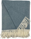 Alashan Cotton Acrylic Adirondack Herringbone Woven Throw - Blue White Herringbone Throw - Baltic Blue