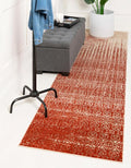 Unique Loom Del Mar Collection Area Rug - Jennifer (2' x 6' 1" Runner, Red/ Beige)
