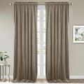 StangH Camel Beige Velvet Curtains Neutral Privacy Thermal Insulated Window Drapes for Office, Soft Sliding Door Curtains for Living Room, W52 x L94, 2 Panels