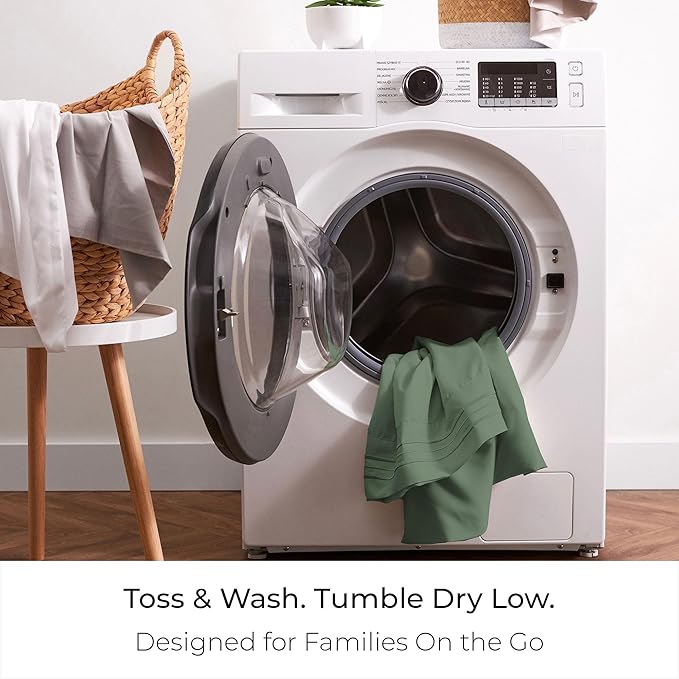 Mellanni Queen Sheet Set - 6-Piece Iconic Collection Bedding, (Including 4 Pillowcases), 16-Inch Deep Pocket, Easy Care, Extra Soft, Cooling Sheets, Brushed Microfiber - Sage