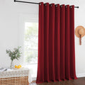 NICETOWN Room Space Divider Curtain, Slider Curtains Blackout Panel, Extra Wide Insulated Drapes, Window Treatment Privacy Blind (Burgundy Red, 100 inches Wide x 108 inches Long)