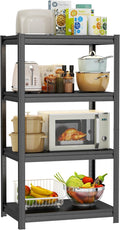 Storage Shelves, Garage Metal Shelving Unit, Adjustable, Double-Layer Column with Reinforced Ribs, Heavy-Duty, Capable of Bearing 600-3600 lbs (Black, 24 * 14 * 59, 4-Tier)